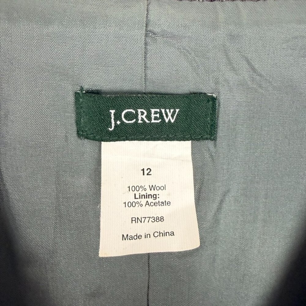 J. Crew Professor Blazer Women's Size 12 Grey Black Wool Jacket Schoolboy Preppy - Picture 6 of 14